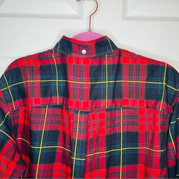 Turnbury Red Plaid Button Down Shirt Button Collar M 33 - Picture 10 of 10